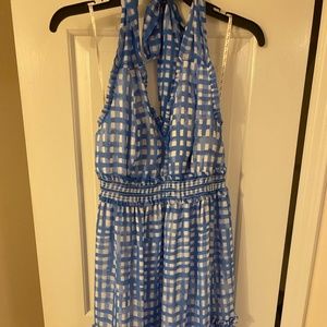 Blue Checkered Lilly Pulitzer Backless Dress
